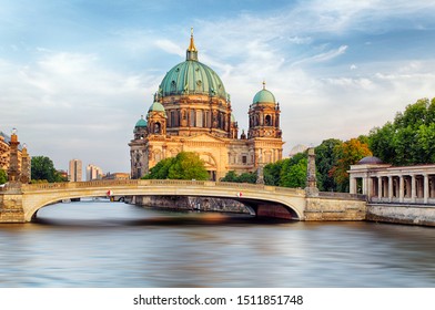 Berlin Cathedral (Berliner Dom) reflected in Spree River, Germany
