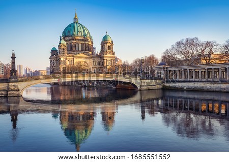 the berlin cathedral while sunset, germany