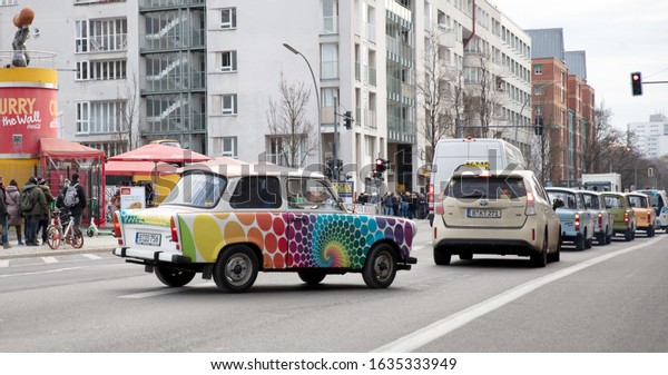 BERLIN - december 2019:
Berlin trabi world museum close to Checkpoint Charlie. Iconic, East
German car and at Trabi World you can drive a trabant along the
wall sights.