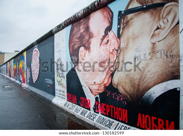 Berlin February 20 Kiss Between Brezhnev Stock Photo 130182599 ...