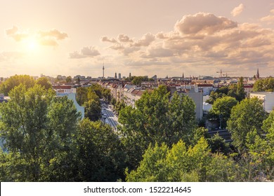 Berlin Friedrichshain Skyline In The Late Afternoon / Summer