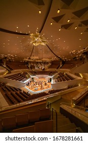 BERLIN GERMANY - 04 03 18: Small Hall Of Berliner Philharmonie Is A Concert Hall In Berlin, Germany. Home To The Berlin Philharmonic Orchestra, The Building Is Acclaimed For Its Architecture.