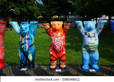 Berlin, Germany, 07-14-2017: United Buddy Bears In Berlin