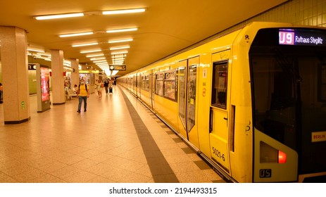 Berlin, Germany. 16 August 2022. The Interior Of The Kurfürstendamm Metro Station