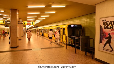 Berlin, Germany. 16 August 2022. The Interior Of The Kurfürstendamm Metro Station