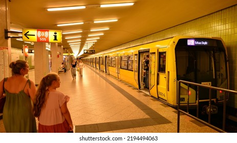 Berlin, Germany. 16 August 2022. The Interior Of The Kurfürstendamm Metro Station