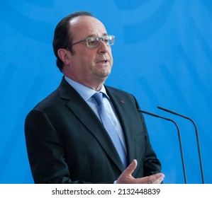 Berlin, Germany, 2016-06-27: François Gérard Georges Nicolas Hollande Pictured At The German Chancellery