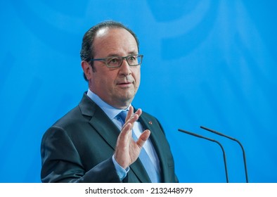 Berlin, Germany, 2016-06-27: François Gérard Georges Nicolas Hollande Pictured At The German Chancellery