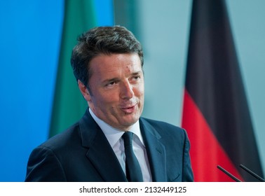 Berlin, Germany, 2016-06-27: Matteo Renzi Pictured At The German Chancellery