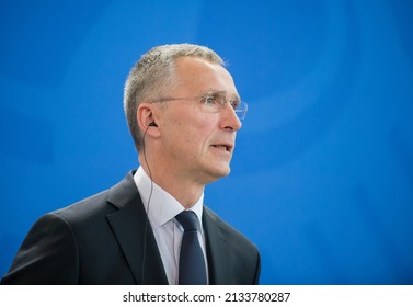 Berlin, Germany, 2017-05-11: Jens Stoltenberg Pictured At The German Chancellery