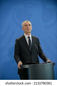 Berlin, Germany, 2017-05-11: Jens Stoltenberg Pictured At The German Chancellery