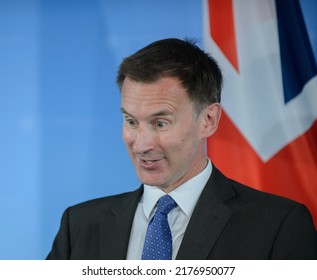 Berlin, Germany, 2018-07-23: Jeremy Hunt Answers Question At A Press Conference In Berlin