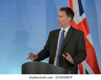 Berlin, Germany, 2018-07-23: Jeremy Hunt Answers Question At A Press Conference In Berlin