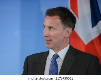 Berlin, Germany, 2018-07-23: Jeremy Hunt Answers Question At A Press Conference In Berlin