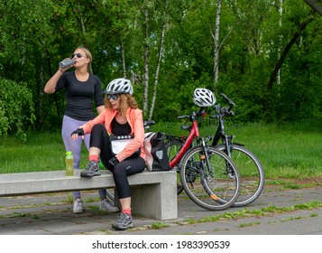 Berlin, Germany, 2021, May, 25, Two Women On Their Bike Tour In The Beautiful Landscape In And Around Berlin