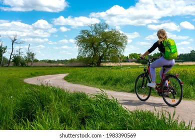 Berlin, Germany, 2021, May, 25, Two Women On Their Bike Tour In The Beautiful Landscape In And Around Berlin