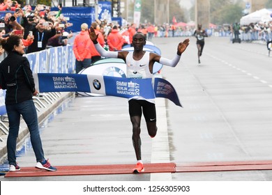 Berlin, Germany 24 September 2017 - 2017 Berlin Marathon Winner Eliud Kipchoge With A Time Of 2:03:32