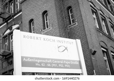 Berlin GERMANY 3.27.2020 Robert Koch Institute, Germany’s Premiere Public Health Organization. Essential In The Identification, Surveillance And Prevention Of Infectious And Contagious Diseases.