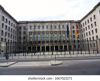 Berlin, Germany - April 11, 2012: The Huge Building Of The Ministry Of Finance Via Wilhelmstraße