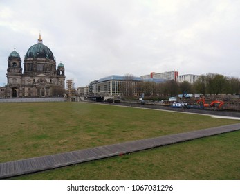 Berlin, Germany - April 11, 2012: The Schloßplatz Nice Park Area, In Front Of The Cathedral, On The Site Of The Berlin Castle