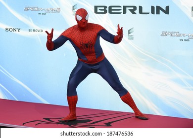 BERLIN - GERMANY - APRIL 15: Spider-Man at "The Amazing Spider-Man 2" premiere at CineStar, Sony Center, Potsdamer Platz on April 15, 2014 in Berlin, Germany.