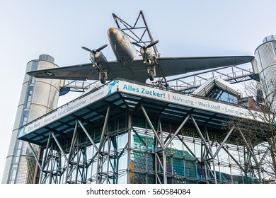 BERLIN, GERMANY - APRIL 20, 2016: Douglas C-54 Skymaster, Candy Bomber, On Roof Of Technical Museum In Berlin.