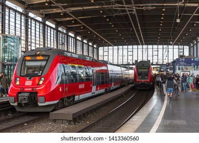 Berlin Germany - April 21. 2018: train at Berlin Zoologischer Garten railway station