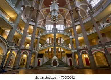 Berlin, Germany - April 4, 2017: City Courthouse Landgericht Building Interior In Berlin