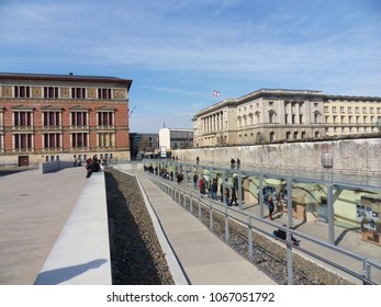 Berlin, Germany - April 9, 2012: The Outdoor Museum Topography Of Terror In Berlin In Via Wilhelmstraße, Created With The Aim Of Documenting The System Of Terror Established By The National Socialists