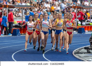 BERLIN, GERMANY- AUGUST 10, 2018: European Athletics Championships. 1500m Women, Round 1