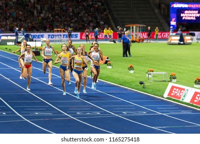 BERLIN, GERMANY- AUGUST 10, 2018: European Athletics Championships.800m Women Final.