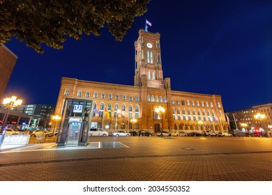 BERLIN, GERMANY - AUGUST 2021: The Red City Hall Is The Seat Of The Governing Mayor , The Senate Chancellery And The Meeting Place For The Senate Of Berlin.