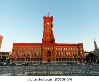 BERLIN, GERMANY - AUGUST 2021: The Red City Hall Is The Seat Of The Governing Mayor , The Senate Chancellery And The Meeting Place For The Senate Of Berlin.