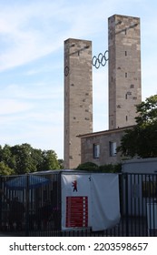 Berlin, Germany. August, 2022. Detail Of The Main Entrance Of Berlin's Olympia Stadium, Built For The 1936 Summer Olympics.