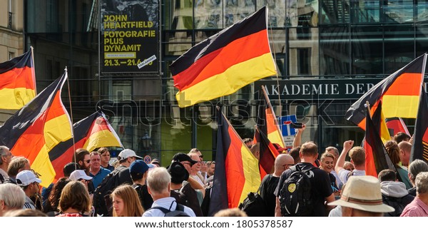 Berlin Germany August 29 2020 Demonstrators Stock Photo Edit Now 1805378587