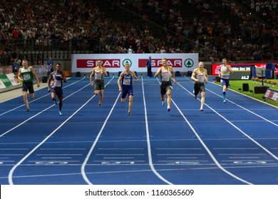 BERLIN, GERMANY- AUGUST 7, 2018: European Athletics Championships. Decathlon Men 400m Men. 