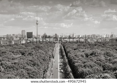 Similar – Image, Stock Photo Skyline Berlin. Panorama with zoo