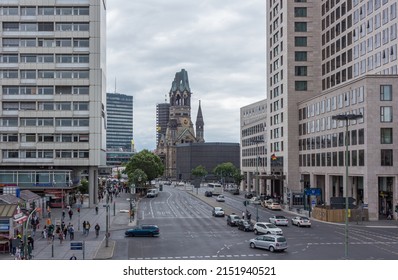 BERLIN GERMANY - CIRCA AUGUST, 2016: The Kaiser Wilhelm Memorial Church (Kaiser Wilhelm Gedächtniskirche) , Badly Damaged In A Bombing Raid In 1943.