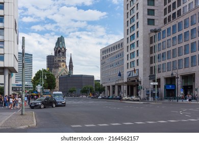 BERLIN GERMANY - CIRCA AUGUST, 2016: The Kaiser Wilhelm Memorial Church (Kaiser Wilhelm Gedächtniskirche) , Badly Damaged In A Bombing Raid In 1943.