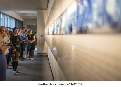 BERLIN, GERMANY - CIRCA JULY, 2017: People Inside The Holocaust Memorial Museum.