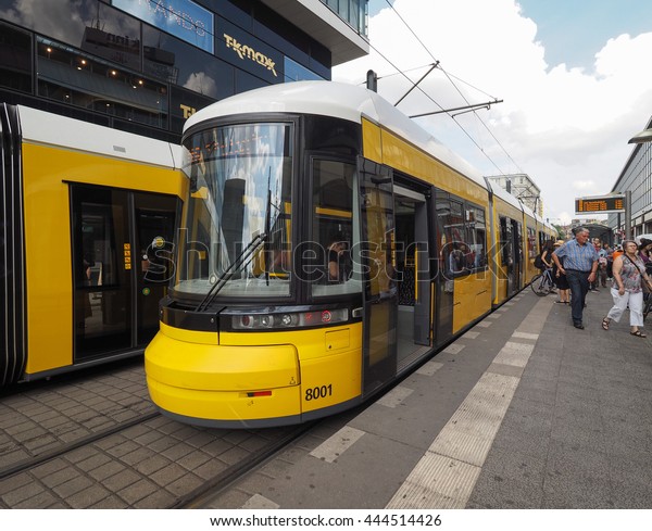 BERLIN, GERMANY - CIRCA JUNE 2016: Tramway\
public transport in\
Alexanderplatz