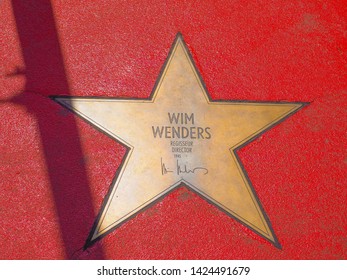 BERLIN, GERMANY - CIRCA JUNE 2019: Wim Wenders Star On The Boulevard Der Stars (the Walk Of Fame)