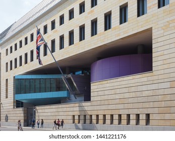 BERLIN, GERMANY - CIRCA JUNE 2019: British Embassy Designed By English Architect Michael Wilford CBE