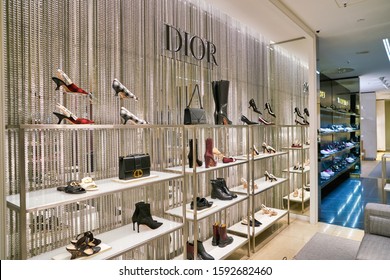 BERLIN, GERMANY - CIRCA SEPTEMBER, 2019: Dior Shoes On Display At The Kaufhaus Des Westens (KaDeWe) Department Store In Berlin.