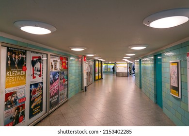 Berlin, Germany - DEC 21, 2021: Inside Of Alexanderplatz U Bahn Subway Station In Berlin, Germany.