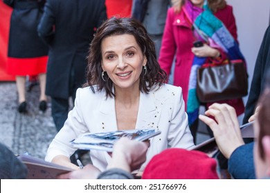 Berlin, Germany - February 05, 2015: Juliette Binoche On 65 Film Festival In Berlin On 05.01.2015