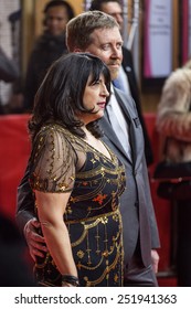BERLIN, GERMANY - FEBRUARY 11, 2015: Author E.L. James and husband Niall Leonard attend the 'Fifty Shades of Grey' International Premiere during the 65th Berlinale 