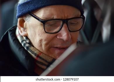 BERLIN - GERMANY - FEBRUARY 12: Ennio Morricone at the 63rd Annual Berlinale International Film Festival "The Best Offer" premiere at Friedrichstadt Palast on February 12, 2013 in Berlin, Germany.
