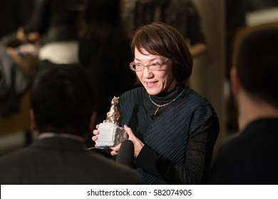 Berlin, Germany - February 17, 2017: Japanese Film Director Naoko Ogigami Is The Winner Of The Teddy Award For Best Documentary At 67th Berlinale International Film Festival At Zoo Palast