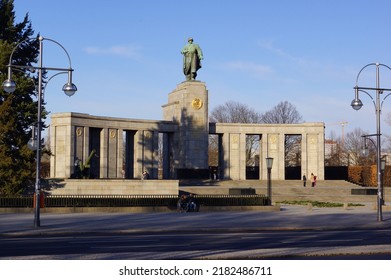 Berlin, Germany - February 6 2016: A View Of The Soviet War Memorial Located In The Großer Tiergarten